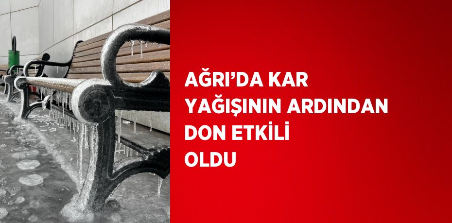 AĞRI’DA KAR YAĞIŞININ ARDINDAN DON ETKİLİ OLDU