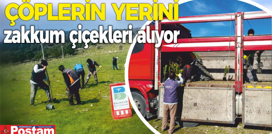 Çöplerin yerini zakkum çiçekleri alıyor