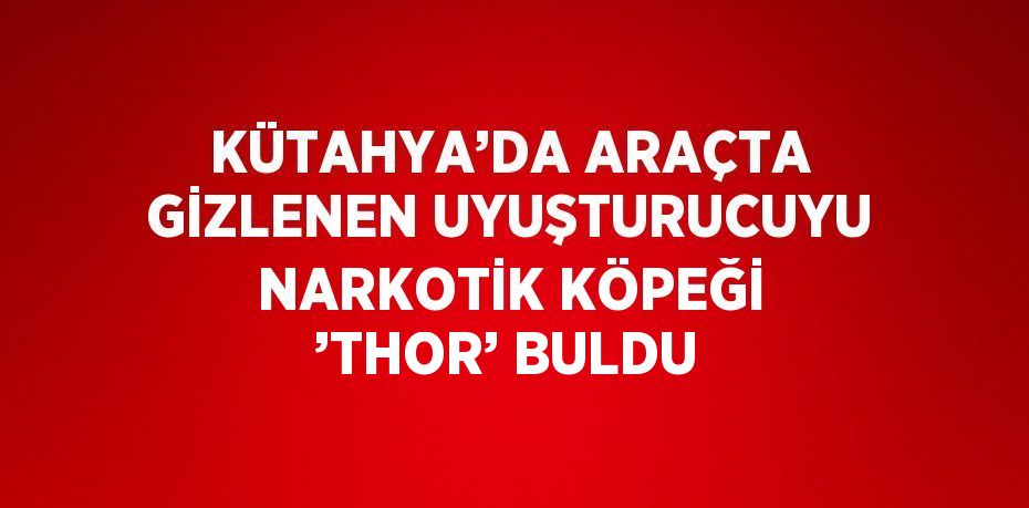 KÜTAHYA’DA ARAÇTA GİZLENEN UYUŞTURUCUYU NARKOTİK KÖPEĞİ ’THOR’ BULDU