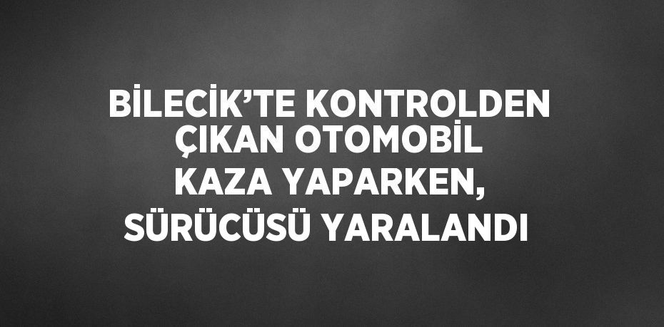 BİLECİK’TE KONTROLDEN ÇIKAN OTOMOBİL KAZA YAPARKEN, SÜRÜCÜSÜ YARALANDI