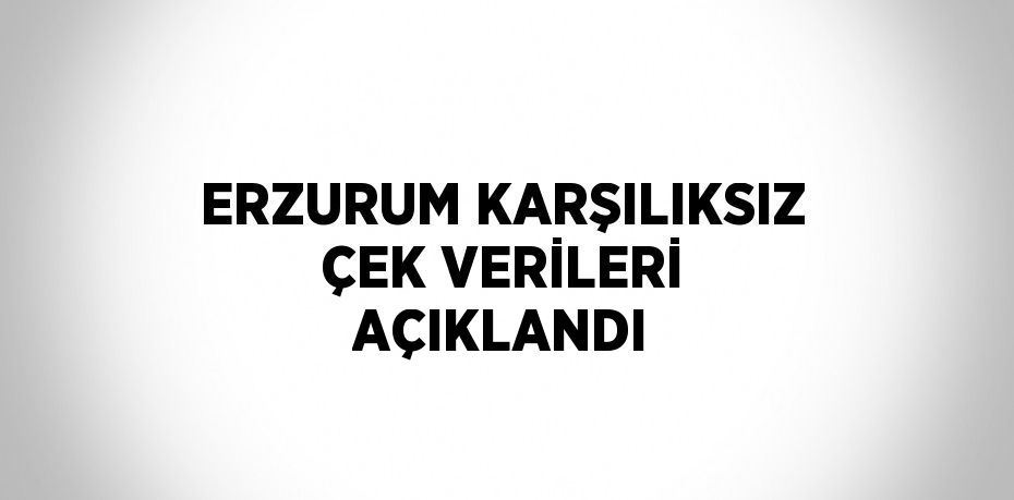 ERZURUM KARŞILIKSIZ ÇEK VERİLERİ AÇIKLANDI