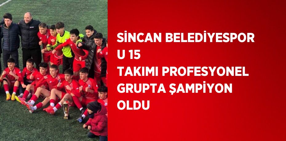 SİNCAN BELEDİYESPOR U 15 TAKIMI PROFESYONEL GRUPTA ŞAMPİYON OLDU