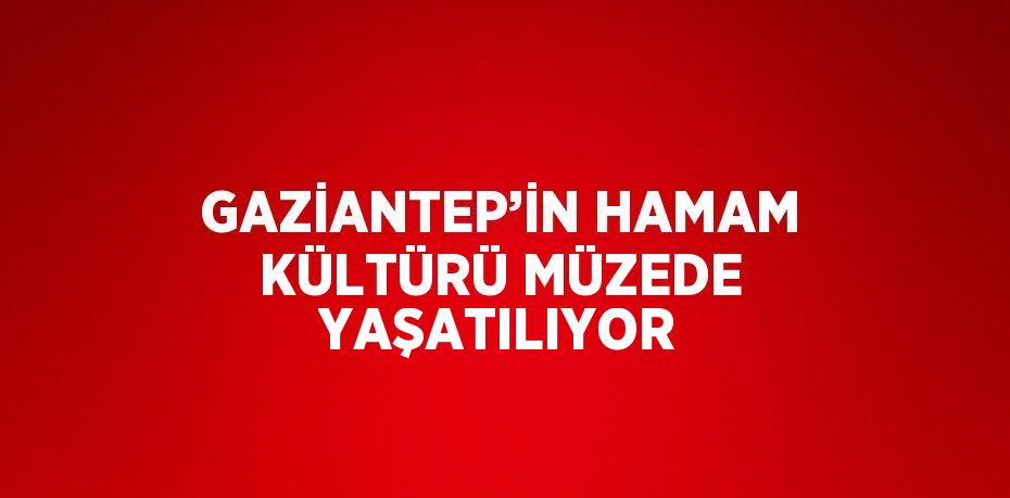 GAZİANTEP’İN HAMAM KÜLTÜRÜ MÜZEDE YAŞATILIYOR