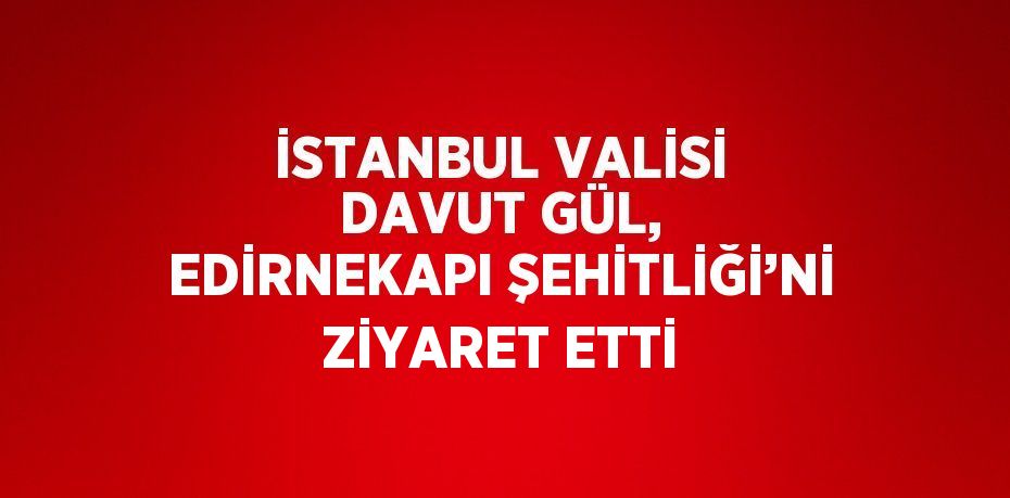 İSTANBUL VALİSİ DAVUT GÜL, EDİRNEKAPI ŞEHİTLİĞİ’Nİ ZİYARET ETTİ