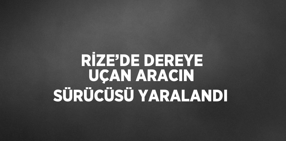 RİZE’DE DEREYE UÇAN ARACIN SÜRÜCÜSÜ YARALANDI