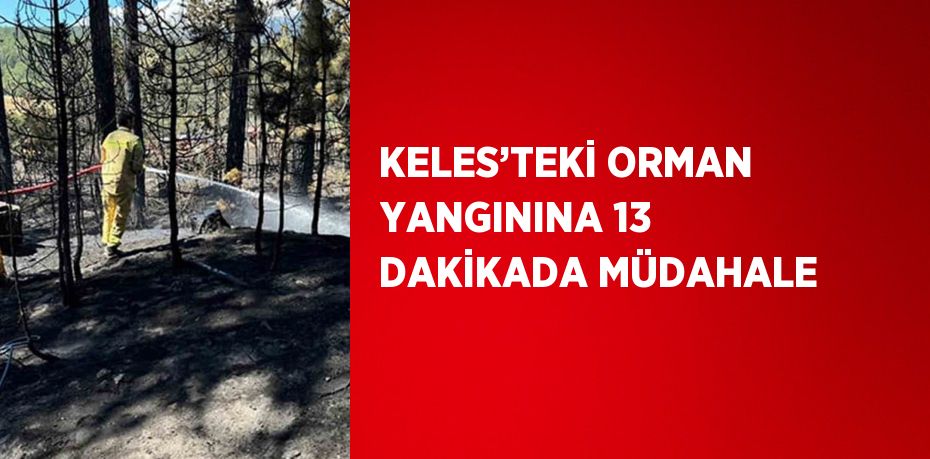 KELES’TEKİ ORMAN YANGININA 13 DAKİKADA MÜDAHALE