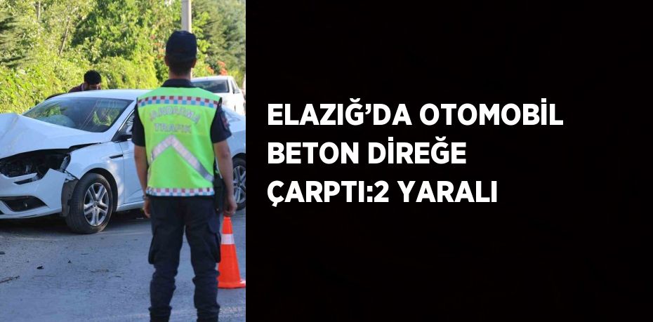 ELAZIĞ’DA OTOMOBİL BETON DİREĞE ÇARPTI:2 YARALI
