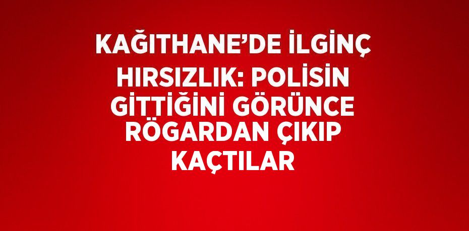 KAĞITHANE’DE İLGİNÇ HIRSIZLIK: POLİSİN GİTTİĞİNİ GÖRÜNCE RÖGARDAN ÇIKIP KAÇTILAR