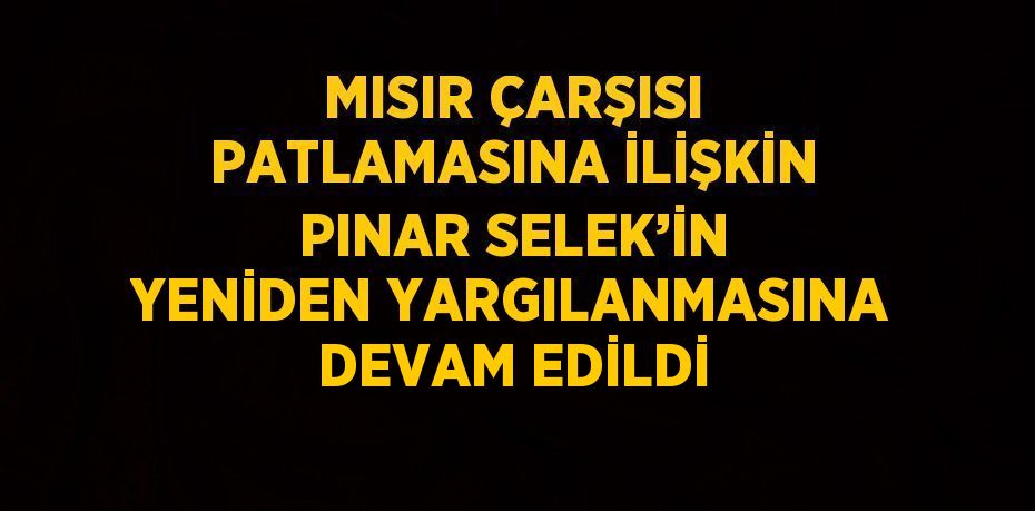 MISIR ÇARŞISI PATLAMASINA İLİŞKİN PINAR SELEK’İN YENİDEN YARGILANMASINA DEVAM EDİLDİ