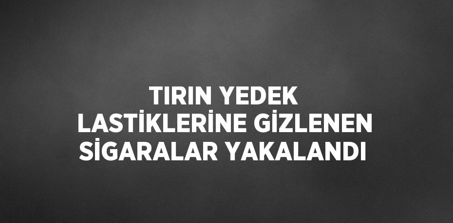 TIRIN YEDEK LASTİKLERİNE GİZLENEN SİGARALAR YAKALANDI