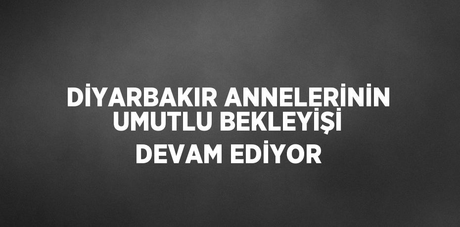 DİYARBAKIR ANNELERİNİN UMUTLU BEKLEYİŞİ DEVAM EDİYOR