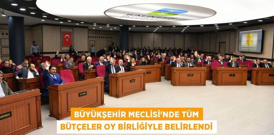 Büyükşehir Meclisi’nde tüm bütçeler oy birliğiyle belirlendi