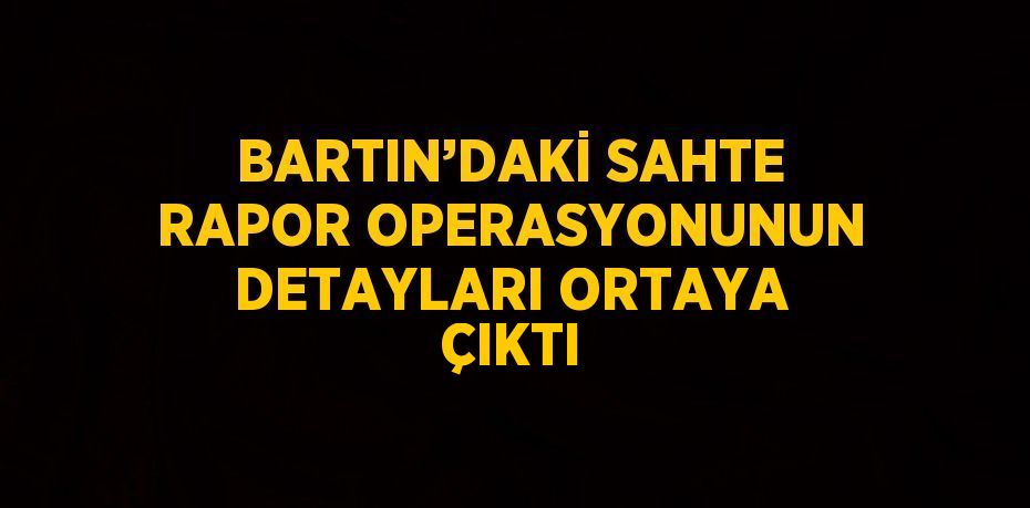 BARTIN’DAKİ SAHTE RAPOR OPERASYONUNUN DETAYLARI ORTAYA ÇIKTI