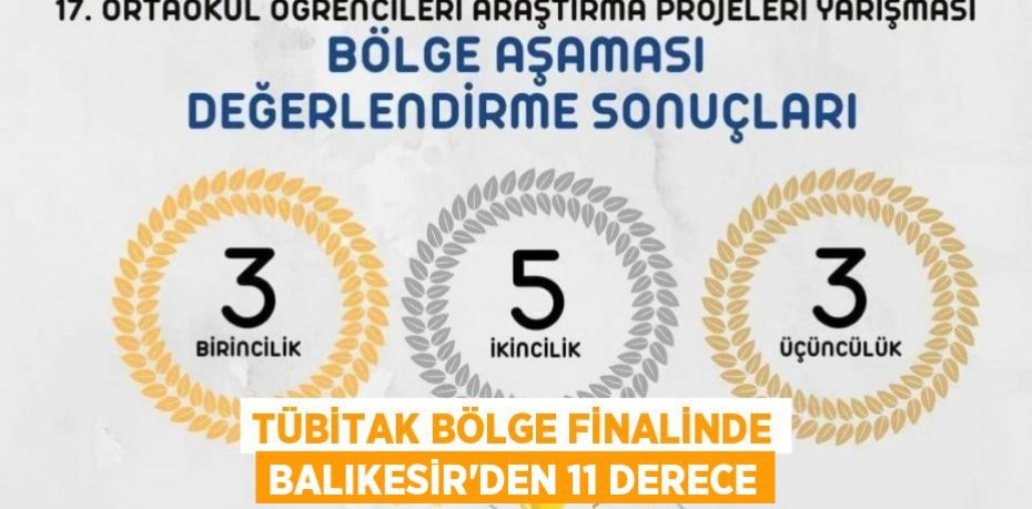 TÜBİTAK Bölge Finalinde Balıkesir'den 11 derece
