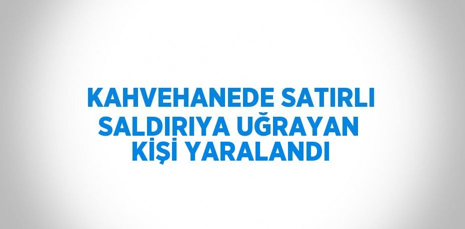 KAHVEHANEDE SATIRLI SALDIRIYA UĞRAYAN KİŞİ YARALANDI
