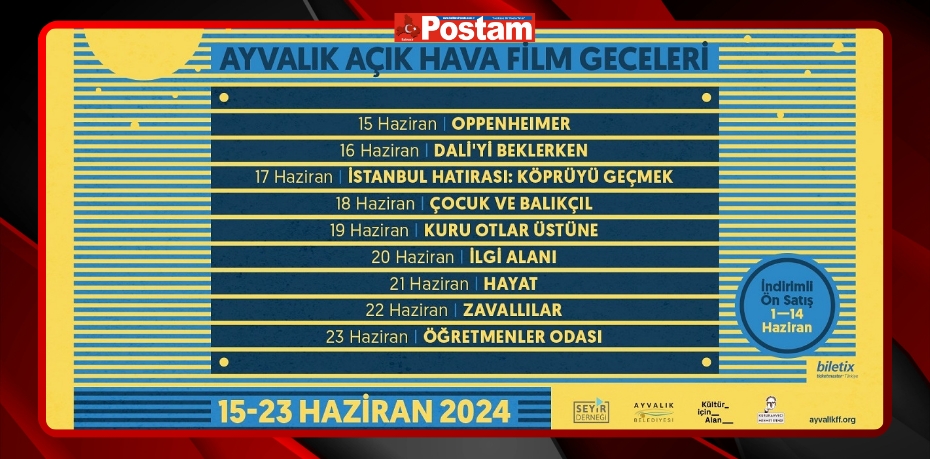 Açık Hava Film Geceleri 15-23 Haziran’da Ayvalık’ta
