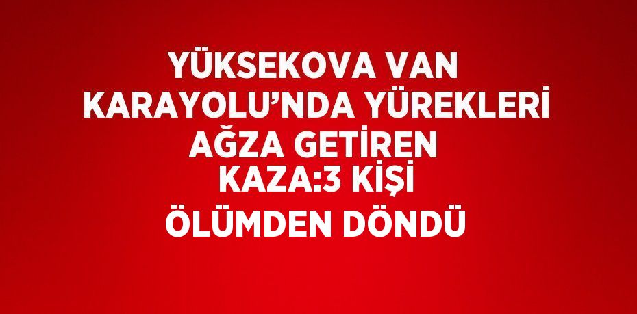 YÜKSEKOVA VAN KARAYOLU’NDA YÜREKLERİ AĞZA GETİREN KAZA:3 KİŞİ ÖLÜMDEN DÖNDÜ
