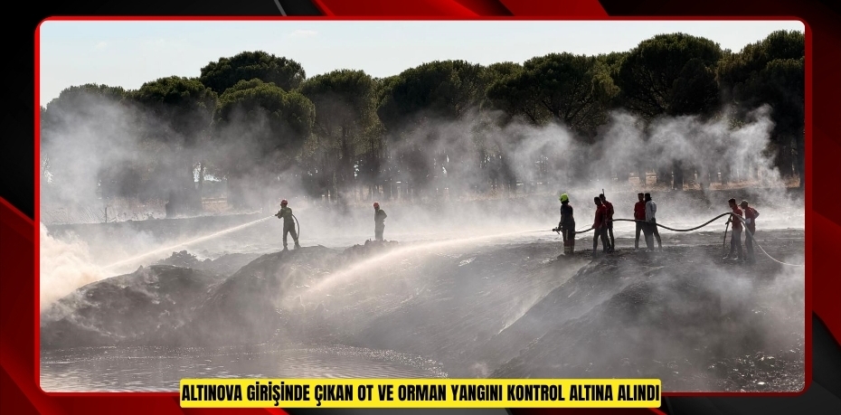 Altınova girişinde çıkan ot ve orman yangını kontrol altına alındı