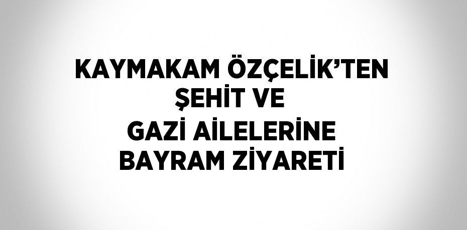 KAYMAKAM ÖZÇELİK’TEN ŞEHİT VE GAZİ AİLELERİNE BAYRAM ZİYARETİ