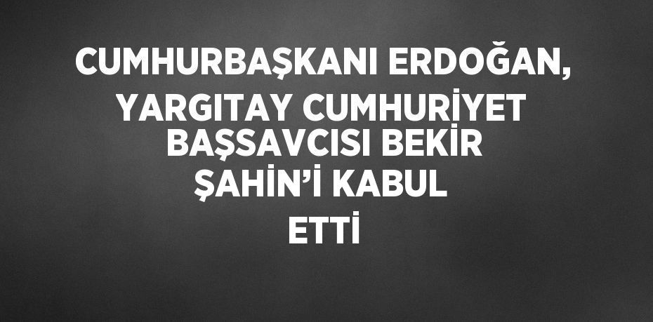 CUMHURBAŞKANI ERDOĞAN, YARGITAY CUMHURİYET BAŞSAVCISI BEKİR ŞAHİN’İ KABUL ETTİ