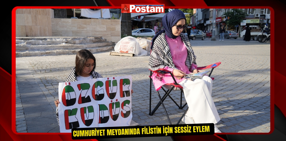 Cumhuriyet Meydanında Filistin için sessiz eylem