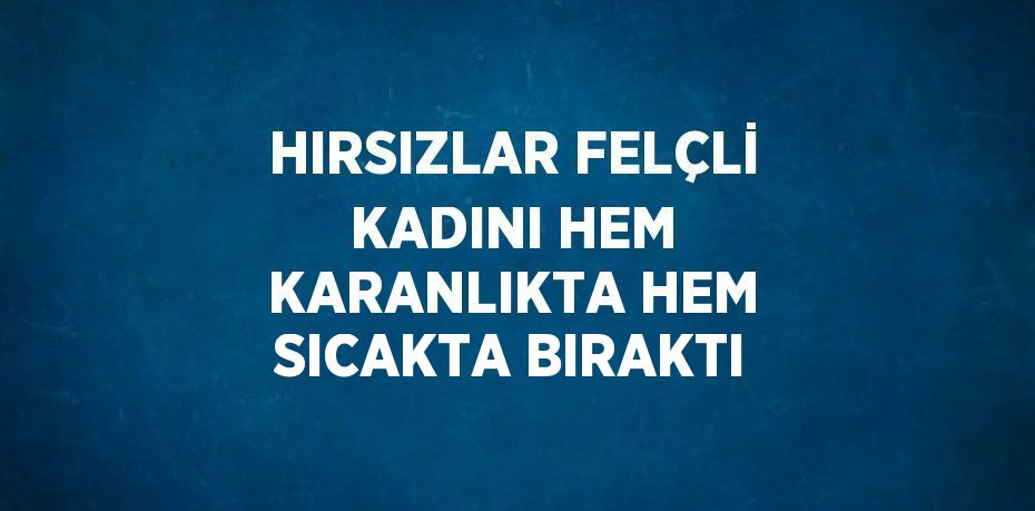 HIRSIZLAR FELÇLİ KADINI HEM KARANLIKTA HEM SICAKTA BIRAKTI