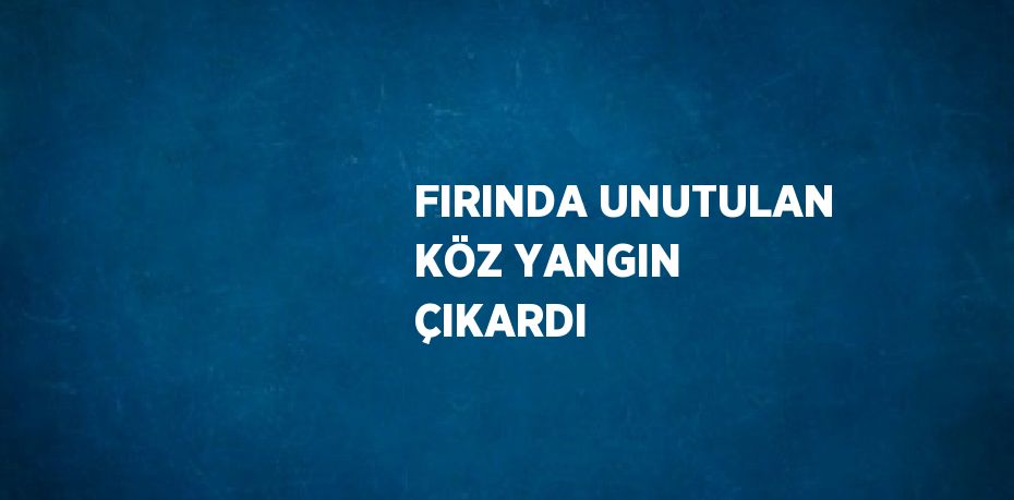 FIRINDA UNUTULAN KÖZ YANGIN ÇIKARDI