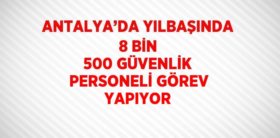 ANTALYA’DA YILBAŞINDA 8 BİN 500 GÜVENLİK PERSONELİ GÖREV YAPIYOR