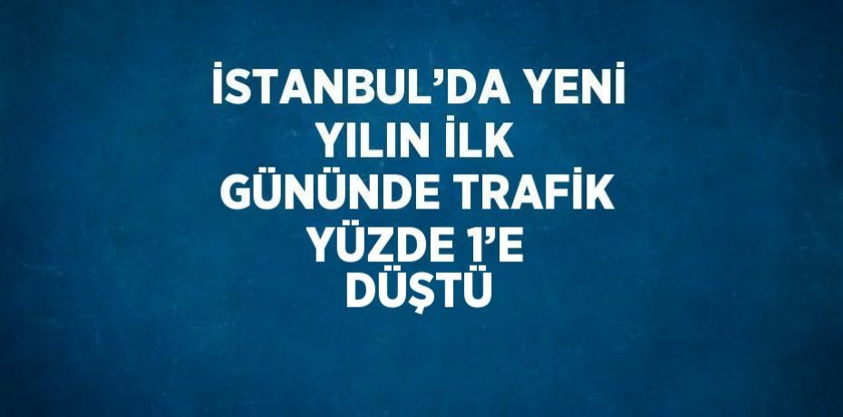 İSTANBUL’DA YENİ YILIN İLK GÜNÜNDE TRAFİK YÜZDE 1’E DÜŞTÜ