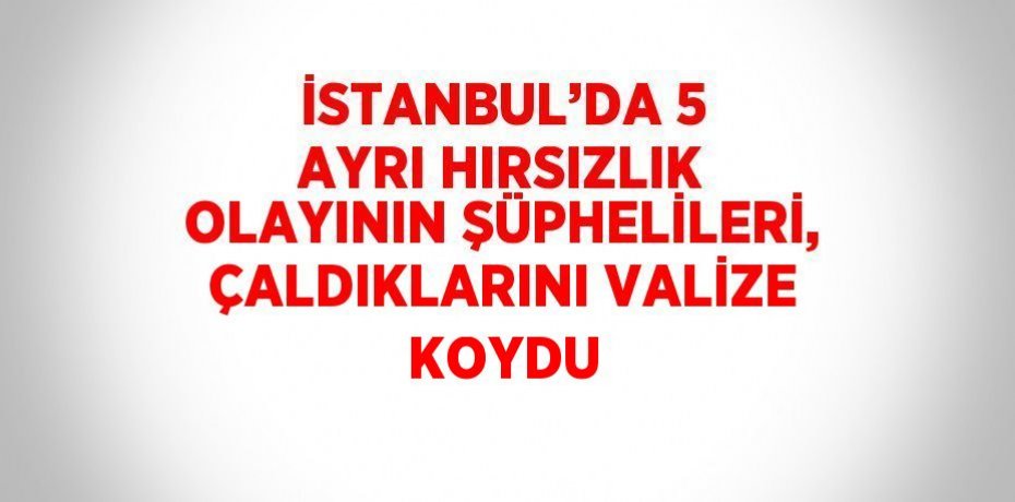 İSTANBUL’DA 5 AYRI HIRSIZLIK OLAYININ ŞÜPHELİLERİ, ÇALDIKLARINI VALİZE KOYDU