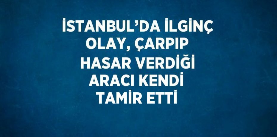 İSTANBUL’DA İLGİNÇ OLAY, ÇARPIP HASAR VERDİĞİ ARACI KENDİ TAMİR ETTİ