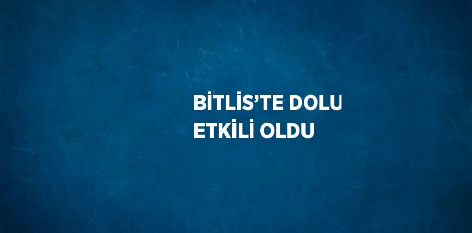 BİTLİS’TE DOLU ETKİLİ OLDU