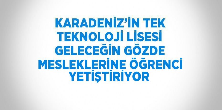 KARADENİZ’İN TEK TEKNOLOJİ LİSESİ GELECEĞİN GÖZDE MESLEKLERİNE ÖĞRENCİ YETİŞTİRİYOR