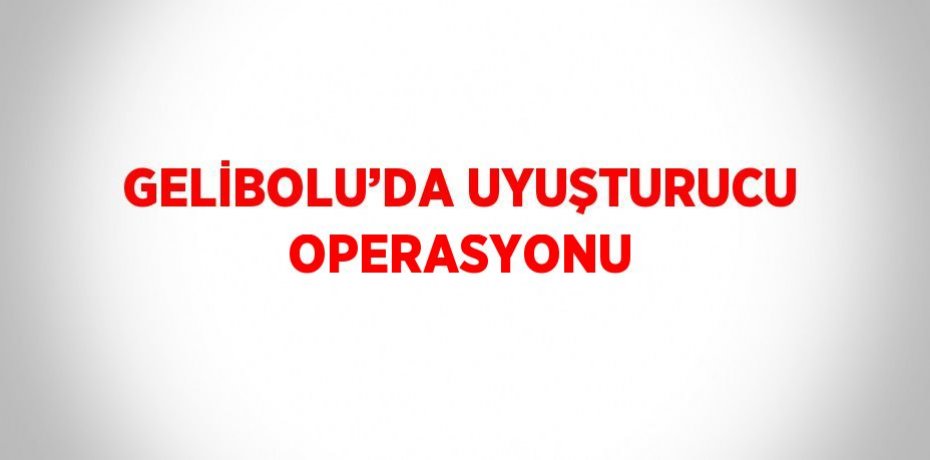 GELİBOLU’DA UYUŞTURUCU OPERASYONU