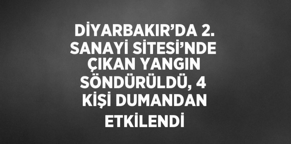 DİYARBAKIR’DA 2. SANAYİ SİTESİ’NDE ÇIKAN YANGIN SÖNDÜRÜLDÜ, 4 KİŞİ DUMANDAN ETKİLENDİ