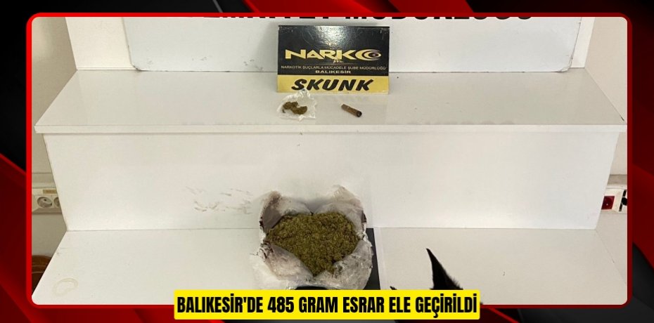 Balıkesir'de 485 gram esrar ele geçirildi