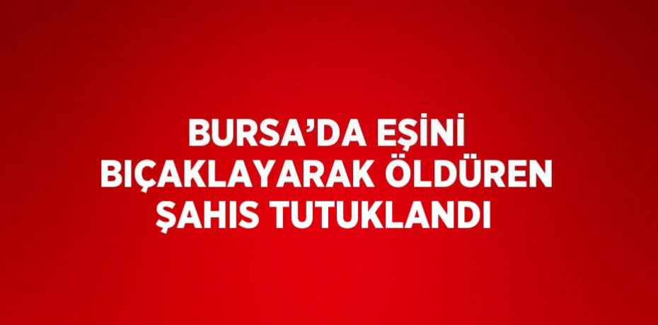 BURSA’DA EŞİNİ BIÇAKLAYARAK ÖLDÜREN ŞAHIS TUTUKLANDI