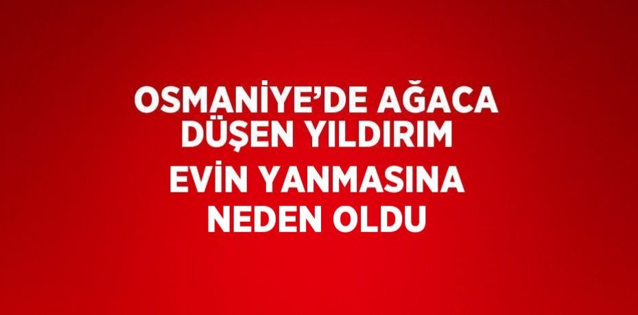 OSMANİYE’DE AĞACA DÜŞEN YILDIRIM EVİN YANMASINA NEDEN OLDU