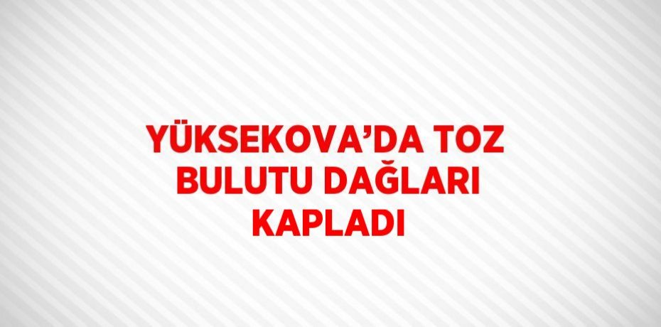 YÜKSEKOVA’DA TOZ BULUTU DAĞLARI KAPLADI