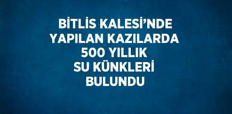 BİTLİS KALESİ’NDE YAPILAN KAZILARDA 500 YILLIK SU KÜNKLERİ BULUNDU