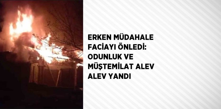 ERKEN MÜDAHALE FACİAYI ÖNLEDİ: ODUNLUK VE MÜŞTEMİLAT ALEV ALEV YANDI