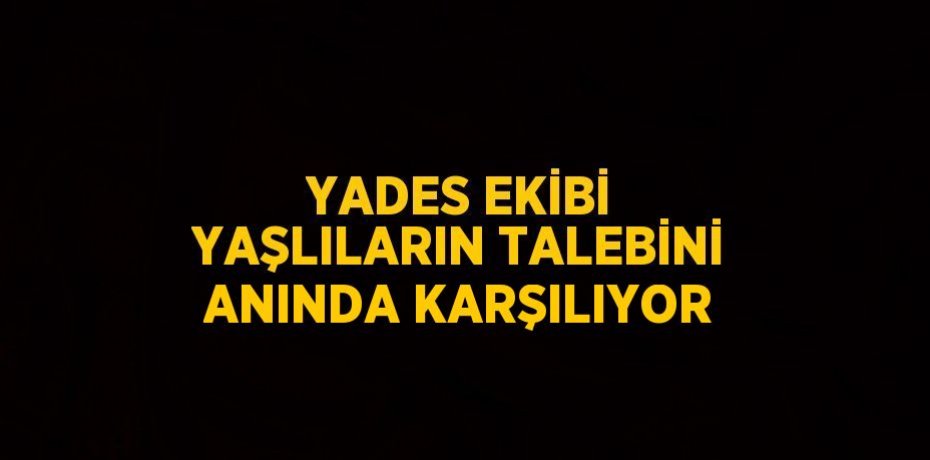 YADES EKİBİ YAŞLILARIN TALEBİNİ ANINDA KARŞILIYOR
