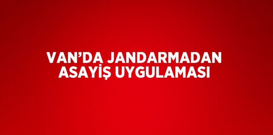 VAN’DA JANDARMADAN ASAYİŞ UYGULAMASI