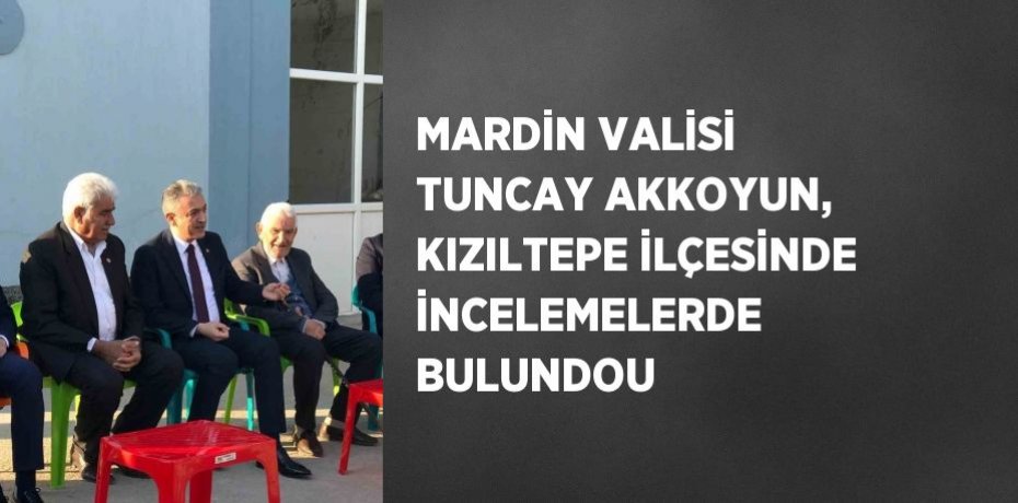 MARDİN VALİSİ TUNCAY AKKOYUN, KIZILTEPE İLÇESİNDE İNCELEMELERDE BULUNDOU