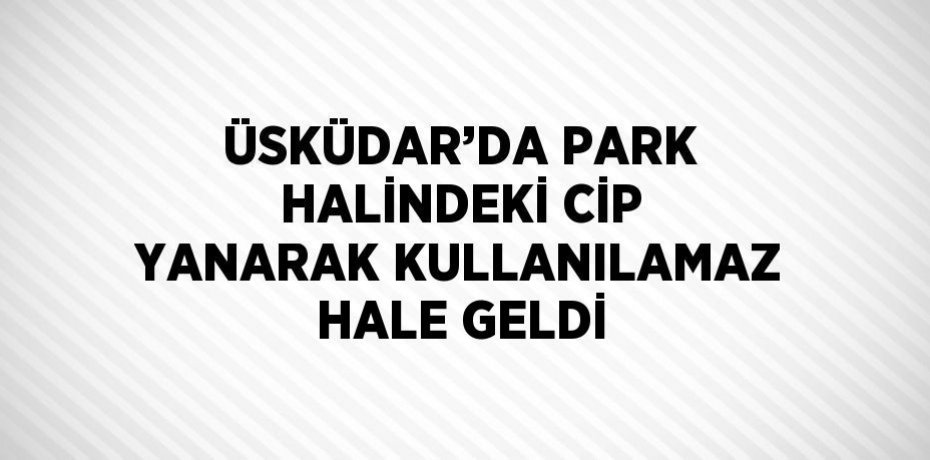 ÜSKÜDAR’DA PARK HALİNDEKİ CİP YANARAK KULLANILAMAZ HALE GELDİ