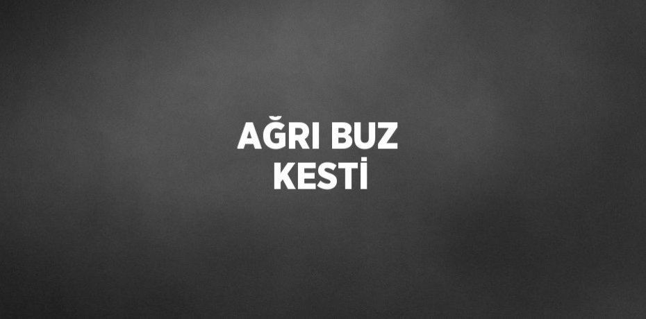 AĞRI BUZ KESTİ