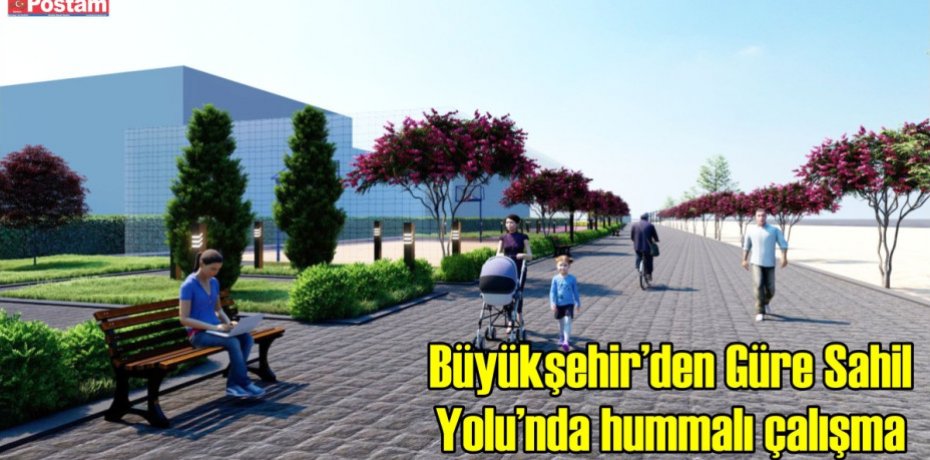 Büyükşehir’den Güre Sahil  Yolu’nda hummalı çalışma