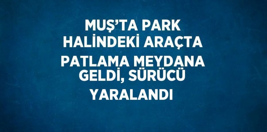 MUŞ’TA PARK HALİNDEKİ ARAÇTA PATLAMA MEYDANA GELDİ, SÜRÜCÜ YARALANDI
