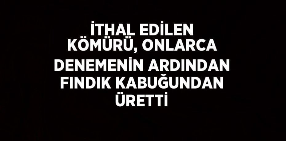 İTHAL EDİLEN KÖMÜRÜ, ONLARCA DENEMENİN ARDINDAN FINDIK KABUĞUNDAN ÜRETTİ