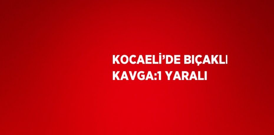KOCAELİ’DE BIÇAKLI KAVGA:1 YARALI